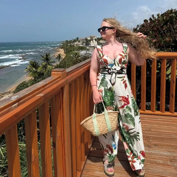FARM Rio Tropical Print Jumpsuit - Green and Red - Picture 2 of 7
